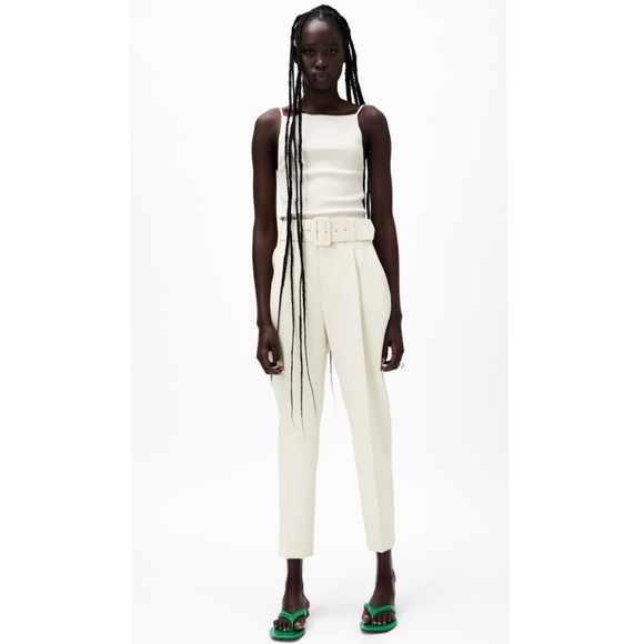 BNWT Zara High-waisted Belted Trousers - Picture 4 of 5